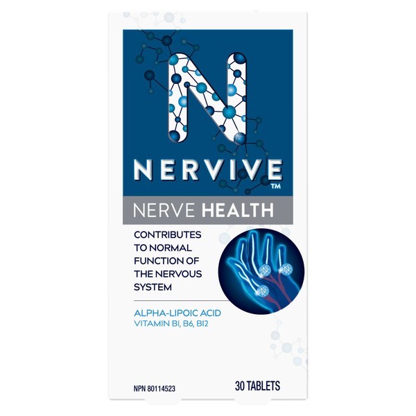 Nervive Nerve Health, for Nervous System, Alpha Lipoic Acid, ALA, Vitamins B1-Thiamine, B6, B12, 30-Day Supply, 30 Count