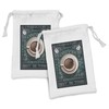 Lunarable Coffee Fabric Pouch Set of 2, Cup of Coffee