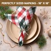 Native Fab Christmas Check Cloth Napkins Set of 4-18"x18", 100%