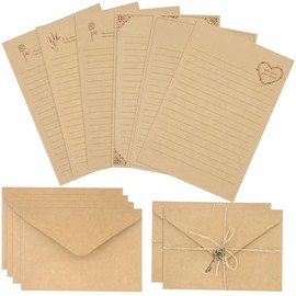 KSIWRE Juego de 72 piezas de papelería vintage, 24 papeles de escritura con 12 sobres a juego, kit de papelería de aspecto antiguo para escribir carta