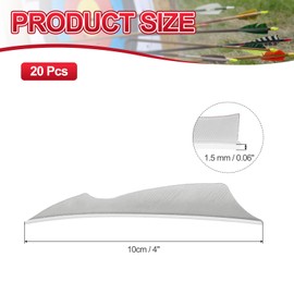 PATIKIL 4 Inch Arrow Vanes, 20 Pack Turkey Feather Fletching Archery Fletch Right Wing for Hunting Target Shooting, White