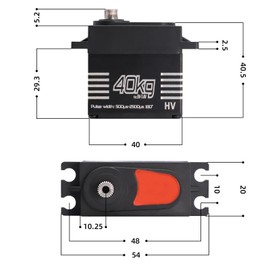 ARCELI Digital RC Servo, 40 kg Metal Motor Servo Model Making Steering with Metal Gear, High Torque Metal Gear Digital Servo for RC Models 1/8 1/10 RC Car, Robot