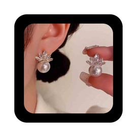 Cimenexe Böhmischen Kristall Perlen Ohrstecker Ohrringe Gold Cz Blume Perle Ohrringe Runde Perle Ohrstecker Strass Krone Ohrringe Schmuck Für Frauen