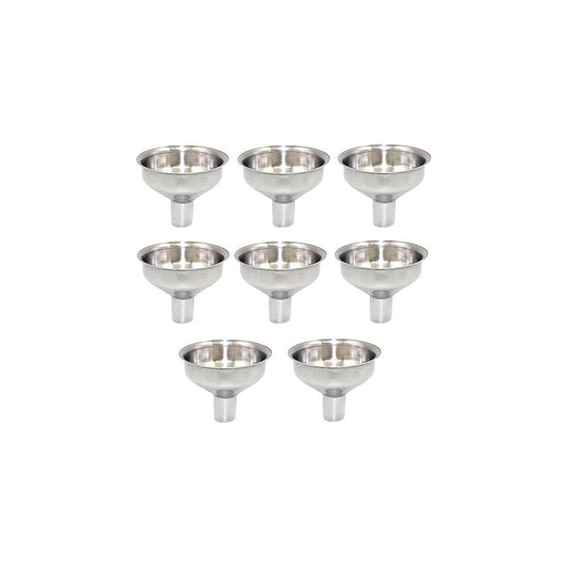 2Pcs Silver Small and Stainless Steel Funnel Suitable for Kinds