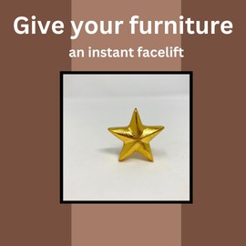 Star Metal Knob, Knob Home Decor Drawer Pull (Gold)