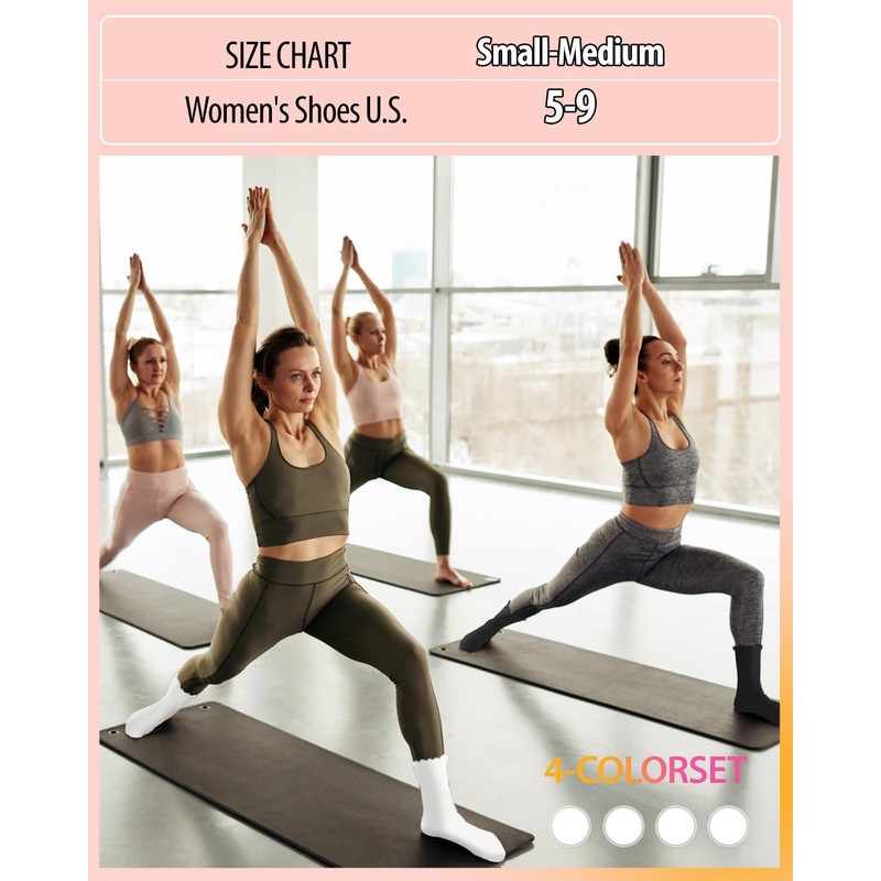 ZANZER Pilates Women's Yoga Socks with Non-slip Grip, Ruffle Swivel