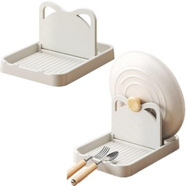 2 Pack Spoon Rest with Lid Holder for Stove Top Spatula Ladle Pot Lid Utensil Rest Rack, Folding Design Holder for Kitchen Counter, Kitchen Gadgets Accessories for Cooking