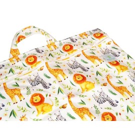 Blümchen XL hanging nappy bag with zip (zebra and giraffe)