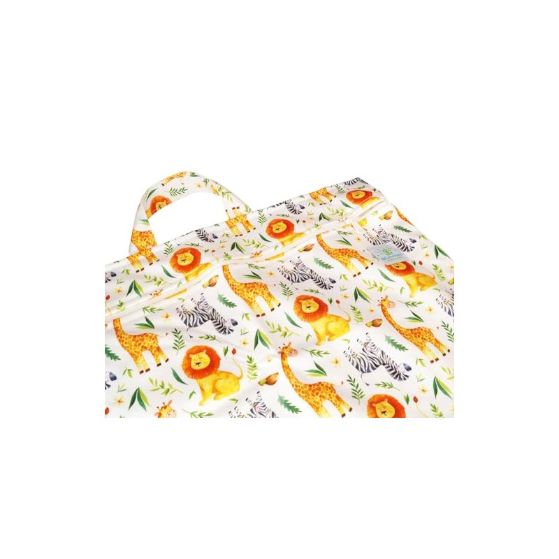 Blümchen XL hanging nappy bag with zip (zebra and giraffe)