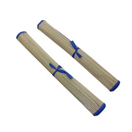 Dependable Industries inc. Essentials Set of 2 Natural Straw Beach Mats 24" x 72" - Multi-Purpose, Portable & Eco-Friendly - Perfect for Yoga, Picnics, Camping Festivals & Outdoor Activities … (Blue)