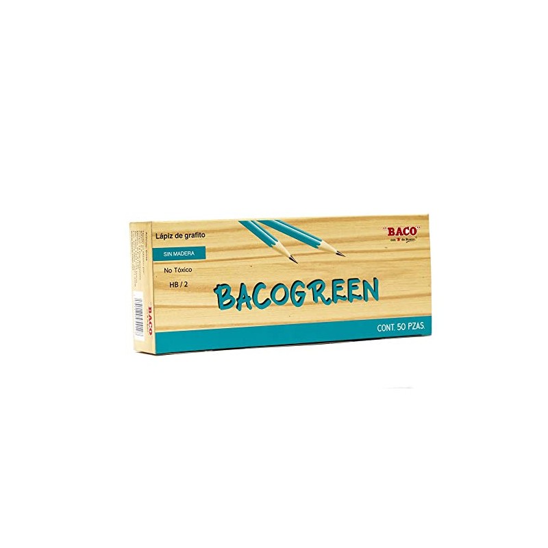 BACO Lápíz de Grafito Hexagonal Bacogreen HB/2 Caja con 50
