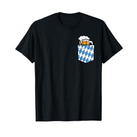 Oktoberfest Bavaria Flag Pocket Fun German Costume Men Women T-Shirt