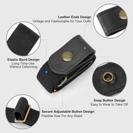 No Buckle Show Belt for Men Buckle Free Stretch Belt for Jeans Pants 1.38 Inches Wide(L for pants size 39"-61")