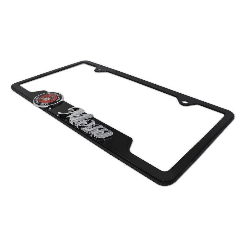 Marines Mom 3D Black Metal License Plate Frame