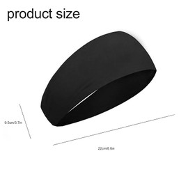 WEZCHUGHAOL 3 Pack Headbands for Hair Soft Stretchy Fabric Head Hair Accessories for Workout Gym Yoga Hair Band (Black, 3)