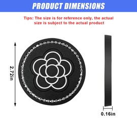 2PCS Bling Cup Coasters for Car, PVC Anti Slip Car Coasters for Cup Holders, Cute Flower Print Cup Holder Insert Coaster, 2.72 Inch Universal Car Accessories for Women Girl (Flower)