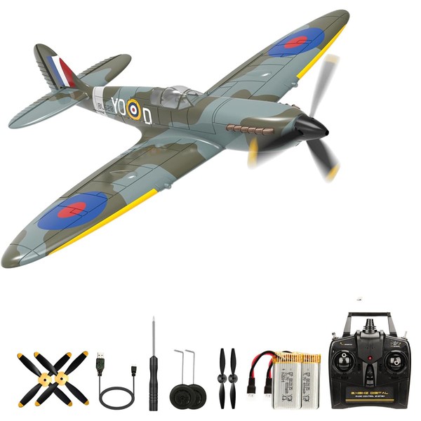 RC Plane 4CH RC Airplane Upgrade Spitefire V2 Fighter Remote
