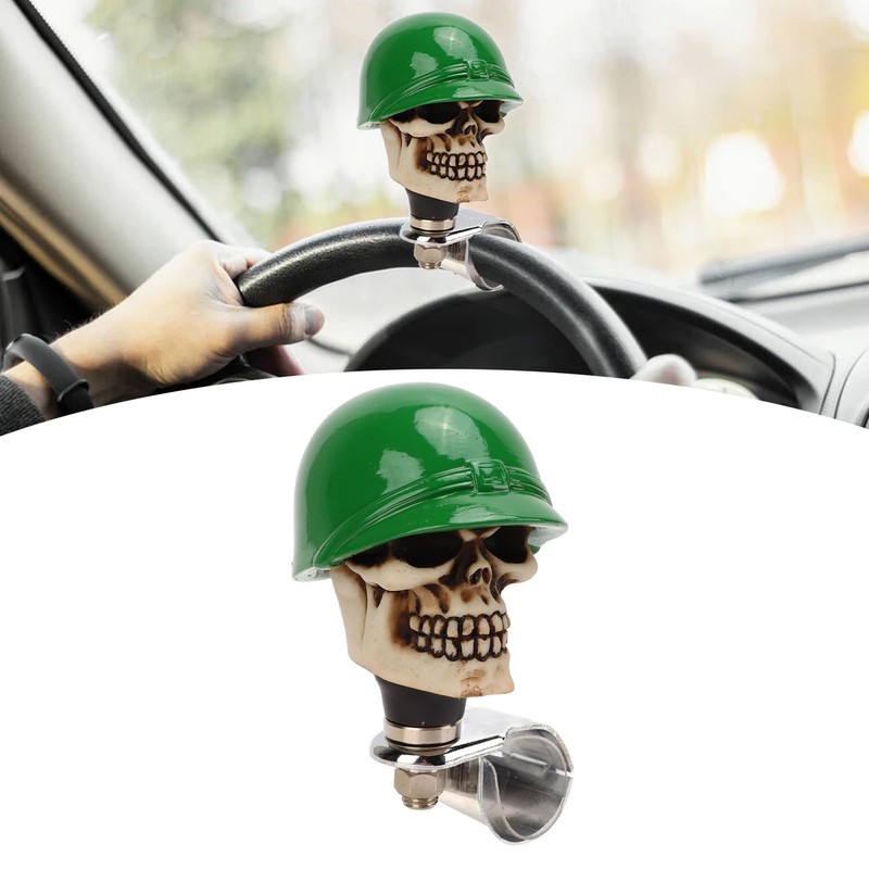 Skull Shape Steering Wheel Spinner Booster Car Power Handle Suicide