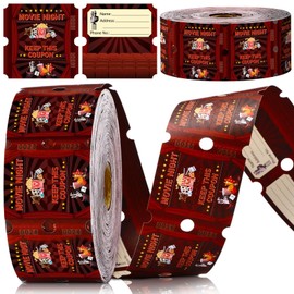Humyoun 1000 Pcs Movie Raffle Tickets Double Roll for Movie Night 2" x 2" Carnival Raffle Tickets Numbered Card Events Door Prizes Entry for Theater Theme Birthday Party Invitations, 2000 Sheets Total