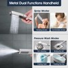 PDPBath All Metal Rain Shower Head with Handheld Spray Combo,