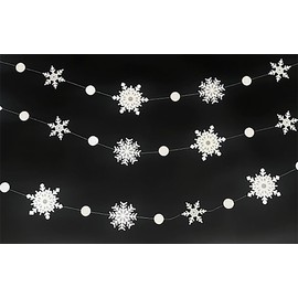 10 PCS Snowflake Garland | Christmas Snowflake Party Streamers | Xmas Winter Wonderland Hanging Snowflakes | Christmas Snowflake Hanging Decorations| Holiday Snowflake Garland| by Bashout