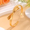 LUREME Golden Bowknot Bowtie Open Bangle Cuff Bracelets for Women(bl003590)