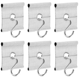 DONGZQAN 6 x piping strips hooks, 6 x S-hooks, piping hook, piping eyelet hook for piping rail, piping rail accessories, piping strips hooks, piping tape, awning piping for awning caravan