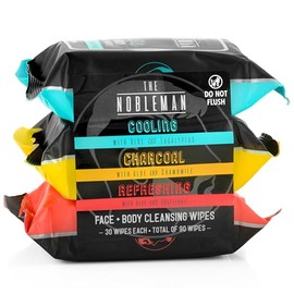 Men's Assorted Cleansing Wipes- Cooling/Charcoal/Refreshing - 3 Pack (90ct)