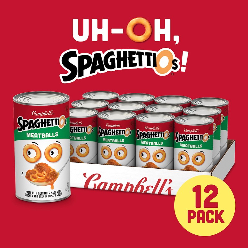 SpaghettiOs Canned Pasta with Meatballs, 22.2 oz Can (Pack of