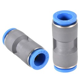 TA-VIGOR 12mm Straight Push Connectors, Pneumatic Connectors PE Tube Quick Connector, Straight Union Push Plastic Air Fitting, Quick Release Coupler for Air Compressor and Vacuum System, 2Pcs