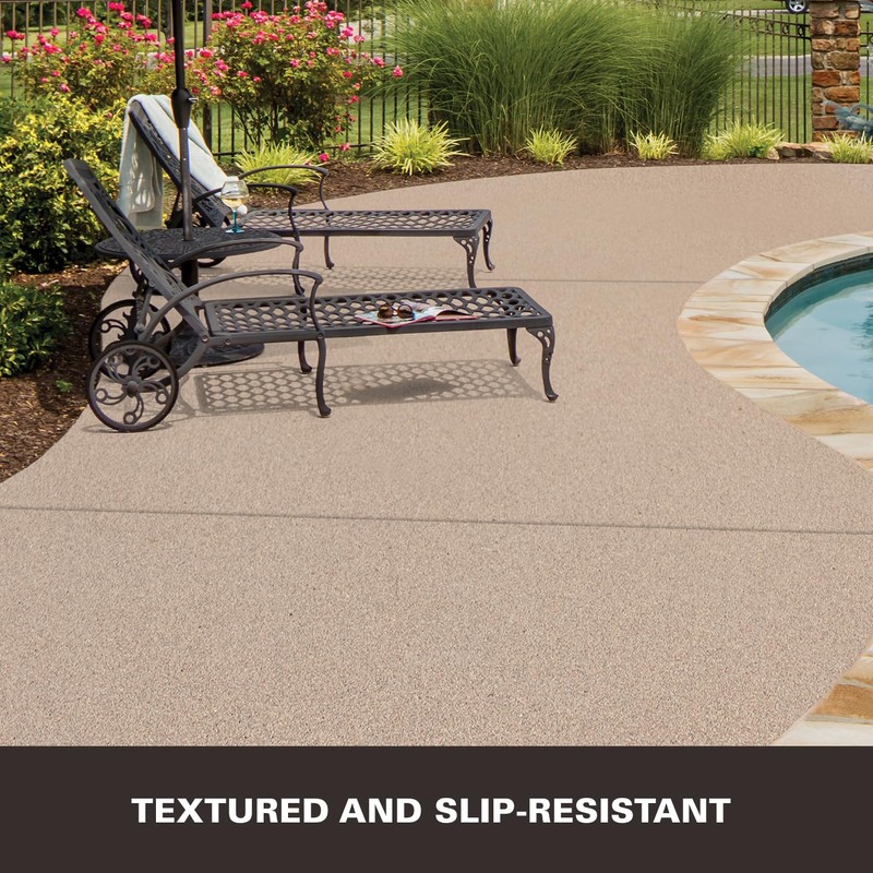 KILZ Decorative Concrete Coating, Interior/Exterior, Slip Resistant, Tan, 1 Gallon
