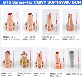 M16 Laser Welding Nozzle Kit Copper Nozzles with Scale Tube for Portable Laser Welding Gun Laser Machine Wire Feeding (Nozzles Set)