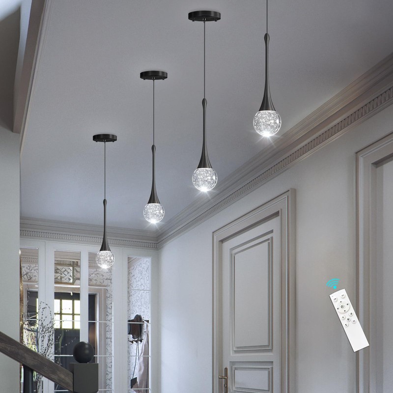 cenzoz Modern Kitchen Island Pendant Lights Black LED Dimmable Chandeliers