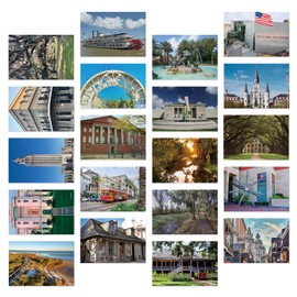Dear Mapper Vintage United States Louisiana Landscape Postcards Pack 20pc/Set Postcards from Around the World Greeting Cards for Business World Travel Postcard for Mailing Decor Gift