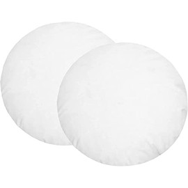Fennco Styles White Pillow Insert - Premium Polyester Fiber, Made in USA, Square & Round Sizes (14”x14” Round, 2-Pack)