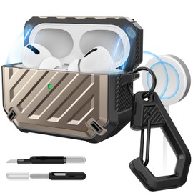 SUPCASE for AirPods Pro 2nd/1st Generation Case with Clean Pen & Carabiner (Unicorn Beetle Mag), [Military-Grade Protection] [Compatible with MagSafe] Anti-Scratch Hard Shell Magnetic Cover, Desert