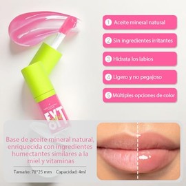 Fat oil de 8 colores, Lip gloss kit, Aceite mineral natural, Hidratante, No pegajoso, Lip oil plump adecuado para fiestas, compras, hidratación diaria