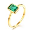 0.70 Cttw Lab-Grown Emerald Solitaire Ring Emerald Cut Bezel setting