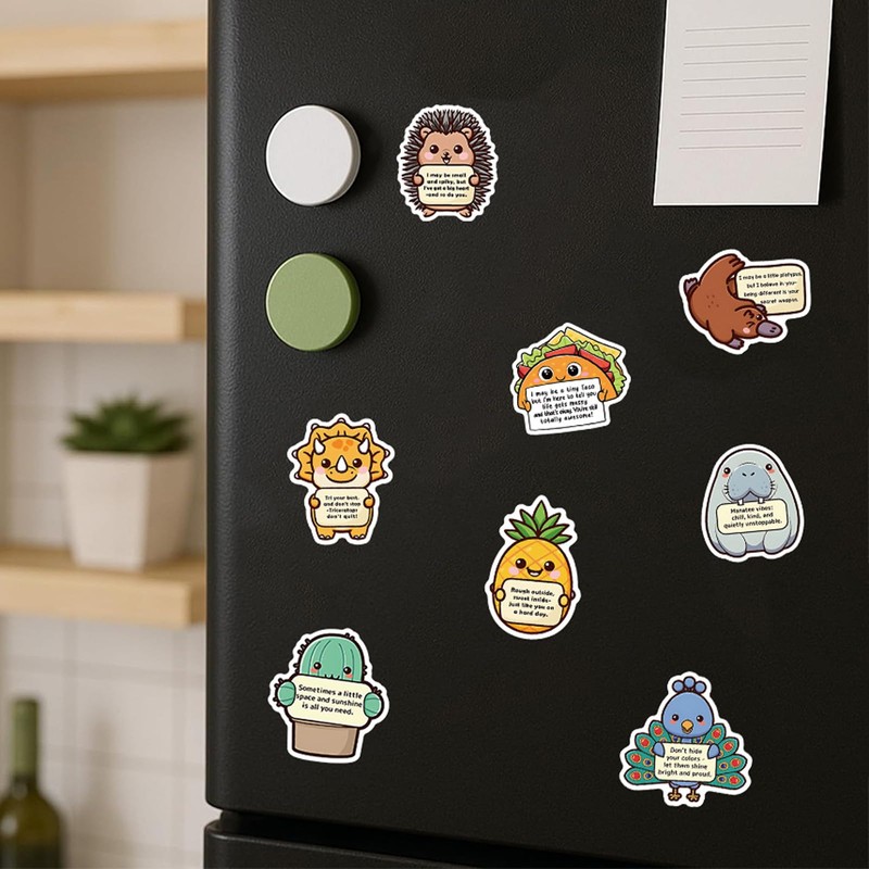 50PCS Emotional Support Stickers, Affirmation Cute Animal Stickers