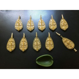 10 X INLINE METHOD FEEDERS + MOULD. Choose 20g, 30g, 40g, 50g, Carp, fishing tackle (30.00, Grams)