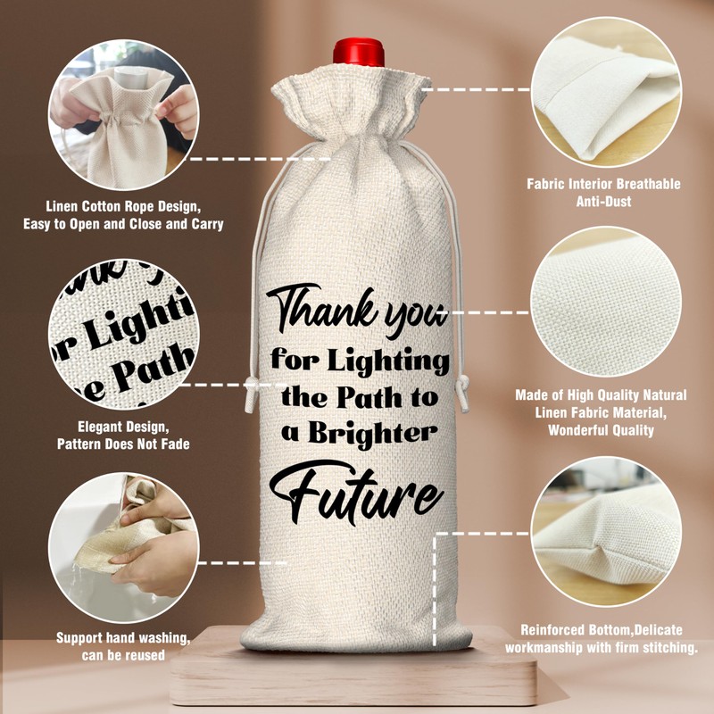 EUFJDKSL Thank You Gifts Wine Bag, Appreciation Gifts for Coworkers