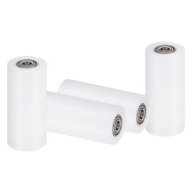 sourcing map 4Pcs Nylon Roller Wheel with Bearings, 3/8" Bore x 1-13/16" Width x 3-1/4" Length, CNC Guiding Wheel Flat Belt Idler, Nylon Pulley (White)