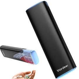 VAYDEER Slim 7 Day Pill Organiser – Compact Metal Pill Box for Travel, Vitamins & Medication, BPA-Free Case (Black)