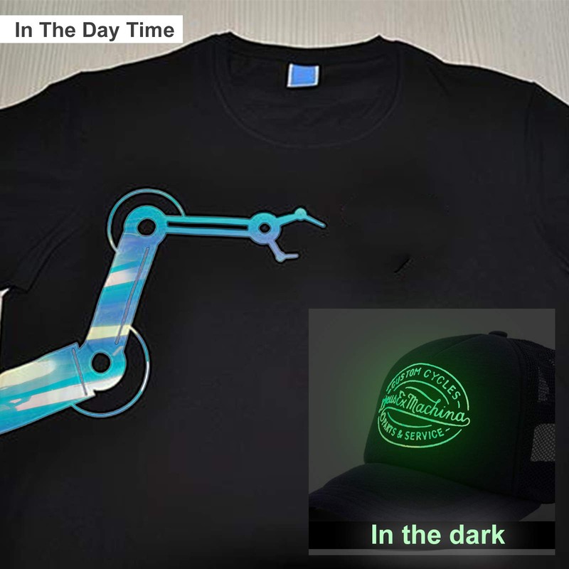 Holographic Glow in The Dark Heat Transfer iron on Vinyl