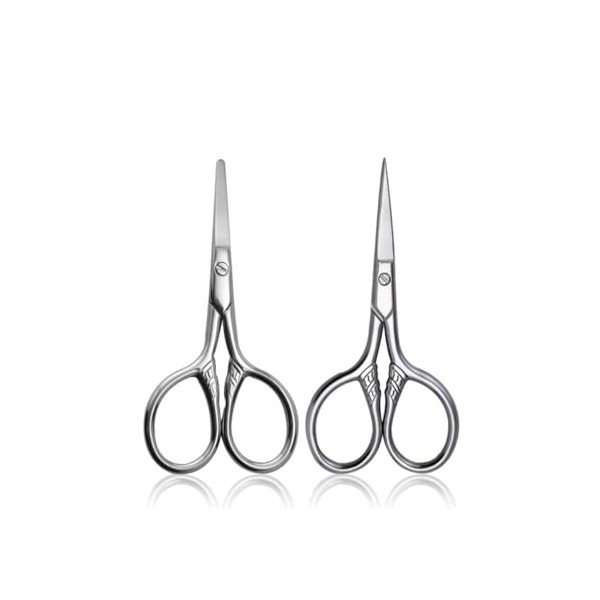 1set Professional Beard Scissors Round Style Hair Cutting Scissors Pu