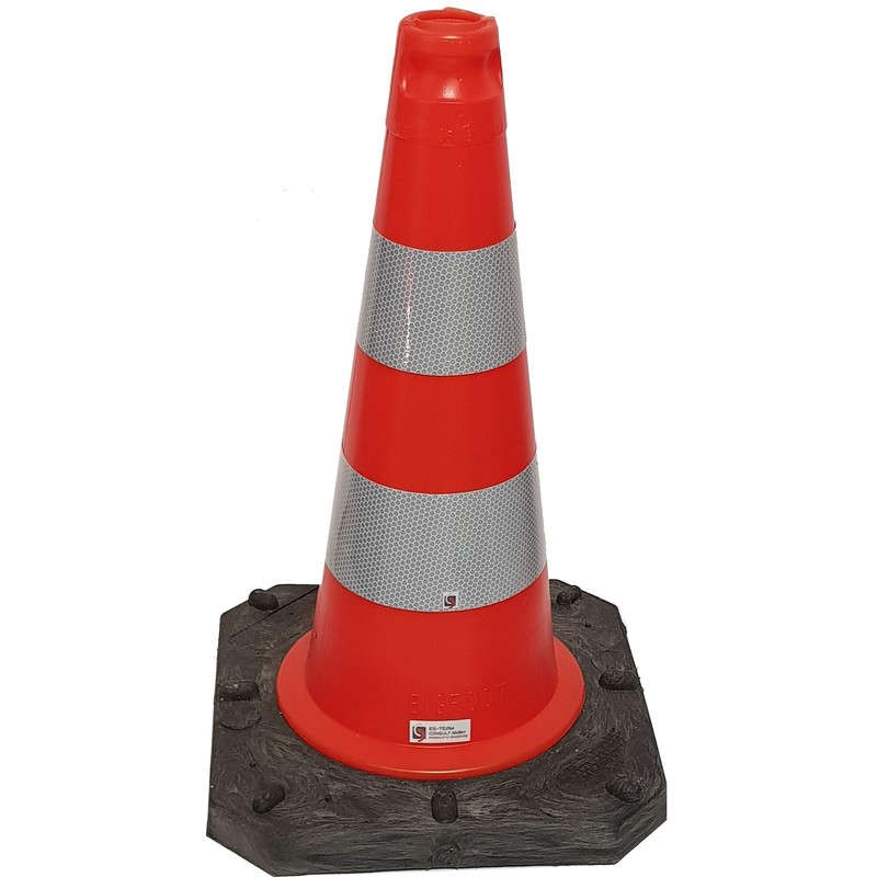 UvV® Bigfoot Traffic Cone 50 cm Pylons (HD-PE, Hard) Red