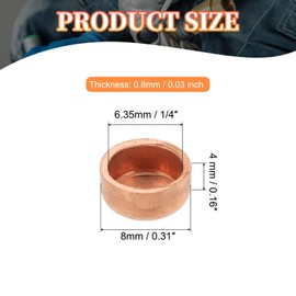 PATIKIL 1/4 Inch ID Copper Pipe End Cap, 12 Pack Copper Fitting Cap Sweat Plug Solder Connection for Plumbing HVAC Air Conditioner