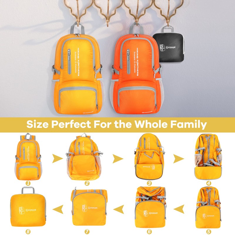 ZOMAKE Foldable Backpacks, Small Waterproof Hiking Daypack, Lightweight Backpack for