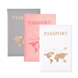 CPJJ 3 Pcs Passport Holder, PU Leather Passport Cover, Passport Holder Travel Wallet, Passport Wallet, Passport case, for Passport, Ticket Card, Boarding Passes, Business Cards, Credit Card