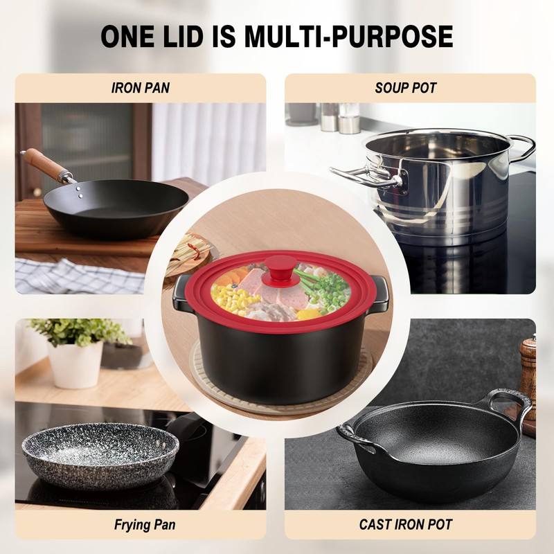 Universal Lids for Pots, Pans and Skillets, Replacement Pan Lid